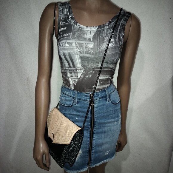 Loeffler Randall Python Emboss Crossbody Leather Bag. - Picture 1 of 11